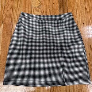 Hollister Black and White Gingham Pencil Mini Skirt With Red Plaid Accent Lines